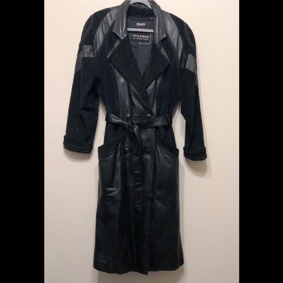 Wilson Leather Vintage Patchwork Long Trench - Medium - Picture 1 of 8